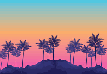 Fototapeta na wymiar beach sunset cartel