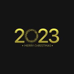 Golden magic circle 2023. Merry Christmas
