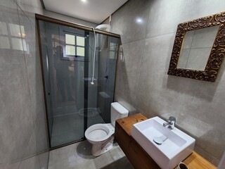 banheiro, box, banho, vaso e pia