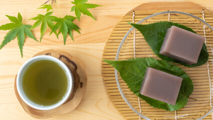 水ようかん｜和菓子と緑茶