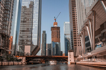 city skyline on the river