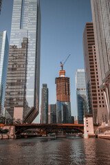 city skyline on the river
