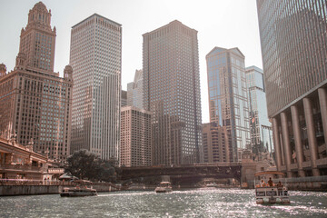city skyline on the river