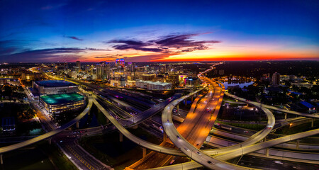 Downtown Orlando Sunrise Panorama