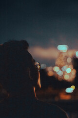 face silhouette at night