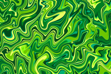 Abstract liquid green swirl wave modern illustration pattern as decoration and background