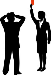 Red card Businesswoman