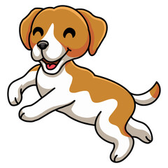 Cute little beagle dog cartoon