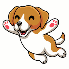 Cute little beagle dog cartoon