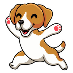 Cute little beagle dog cartoon