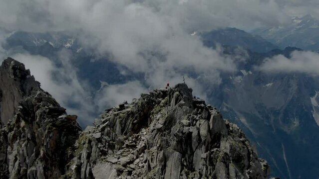 Aerial view of Alps near Zillertal in Austria.