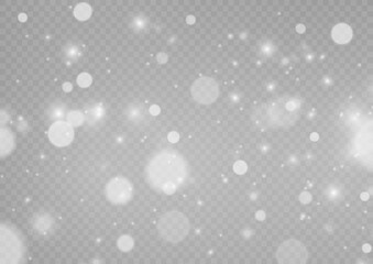 Blur white sparks, bokeh, blurry light spots dust