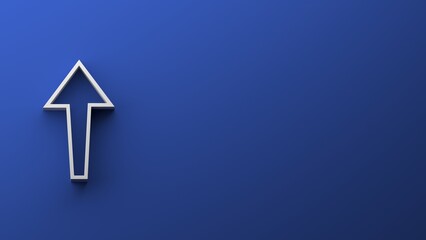 Arrow Up business presentation template with copy space. to personalize white and blue colors