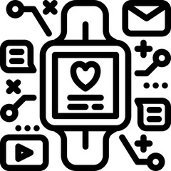 Smartwatch Line icon vector design and illustration template