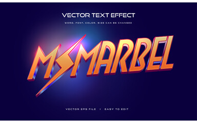 Hero ms marbel lightning editable superhero style text effect © elhambrana