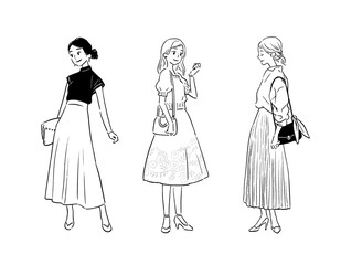 働く女性の戦闘服　モノクロ