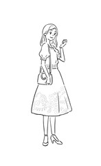 働く女性の戦闘服　モノクロ