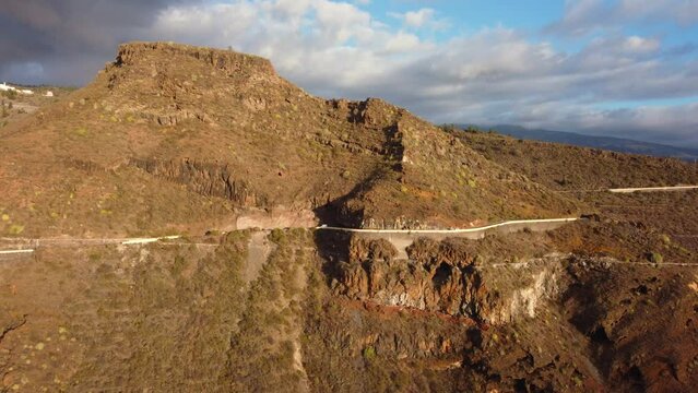 Mountain serpentine roads in Tenerife, Canary Islands.