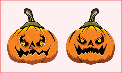 High-quality Halloween Pumpkin design Illustration and Vector