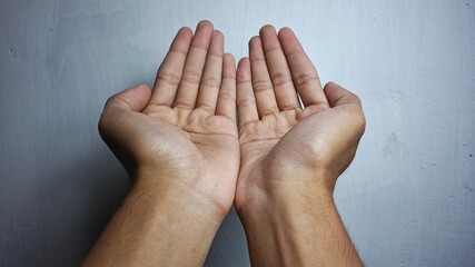 Praying signature isolated on a white background