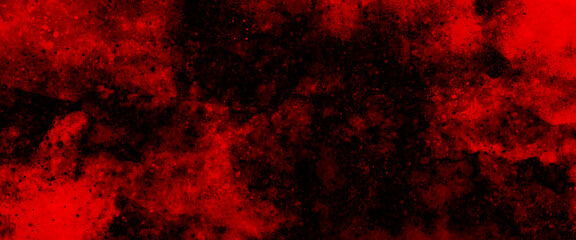Red watercolor ombre leaks and splashes texture on red background with vintage faded white watercolor texture, red background with texture and distressed vintage grunge and watercolor paint stains.