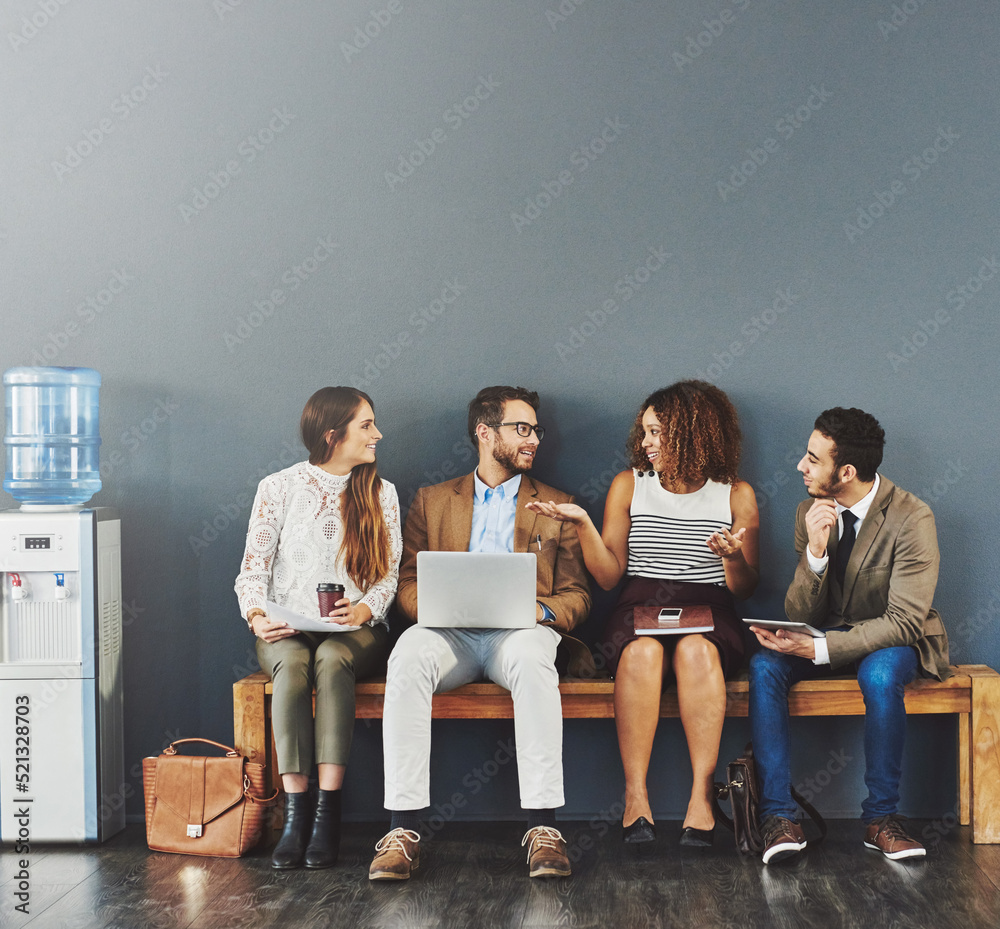 Aufkleber group of business people at a job interview at a startup company with copy space. corporate business