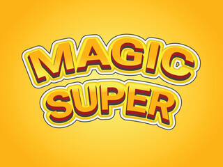 Magig super text effect template with 3d bold style use for logo