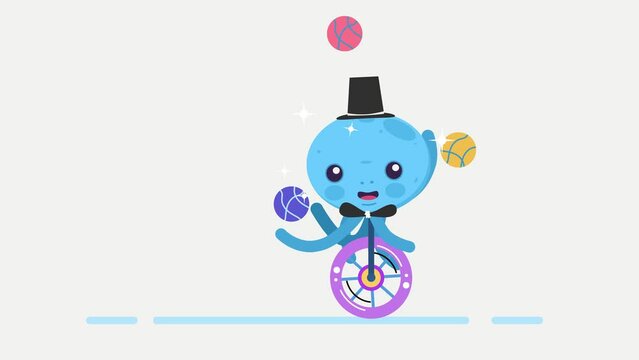 Juggling octopus on a unicycle