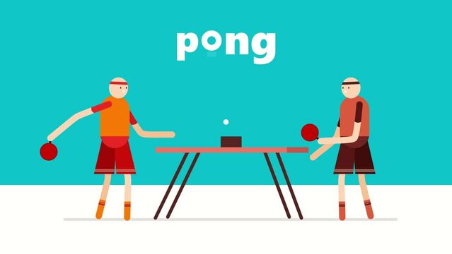 Two man playing ping pong back and forth
