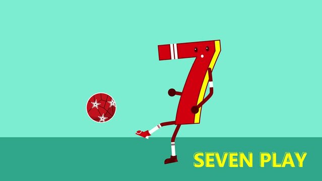 Soccer player number seven ball lifting