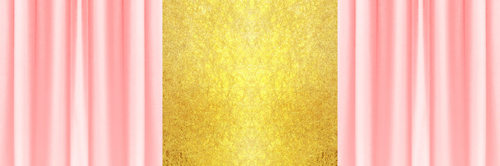 ピンクのカーテンのステージ