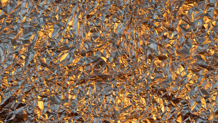 Gold and Silver Tecture Background Rumpled Foil with Soft Light