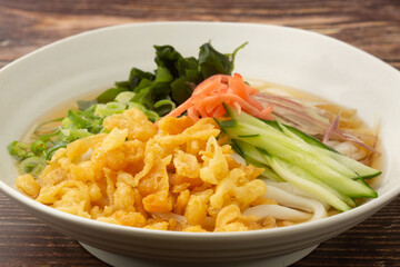 冷したぬきうどん