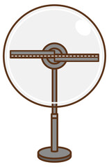 Illustration of a holographic fan from the front