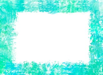 爽やかな油彩風フレーム　エメラルドグリーン