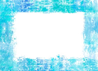 爽やかな油彩風フレーム　ターコイズブルー