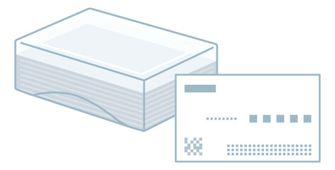 Clip art of business card and plastic case