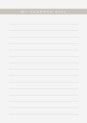 Cursive handwriting tablet paper seamless pattern, lines, and dashed lines for notebook paper printing templates.