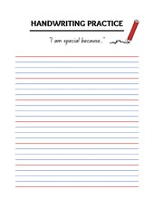 Cursive handwriting tablet paper seamless pattern, lines, and dashed lines for notebook paper printing templates.