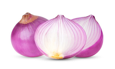 Onion sliced isolated on white