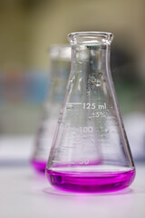 Scientist working Titration technique in the laboratory.
