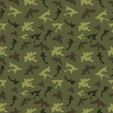 Camouflage seamless pattern texture. Abstract modern vector military camo background. Fabric textile print template. Vector illustration.