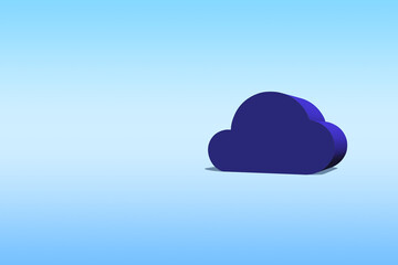 3D rendering cloud computing for data download and upload, technology transformation concept.