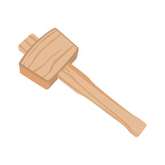 Mallet vector illustration. Hammer tool design isolated on white background