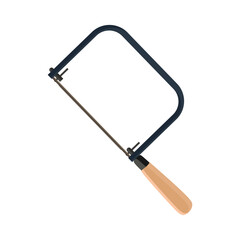 Coping saw vector illustration. Design coping saw tool  isolated on white background