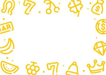 Casino slot pattern background for graphic design.A-size horizontal frame.