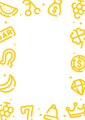 Casino slot pattern background for graphic design.A-size vertical frame.