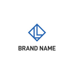 Fototapeta premium Letter L with rhombus logo design