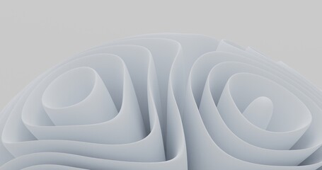 Obraz premium abstract background using an object in the bottom center that uses a fold pattern resembling a flower with a light gray color, 3d rendering, and 4K size