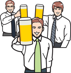 ビールで乾杯！